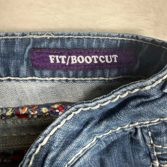 Vigoss Collection Women’s Size 7 Bootcut Jeans Blue Contrast Stitch Mid Rise - Picture 1 of 8